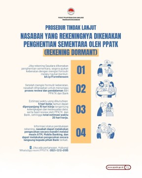 Langkah pemulihan rekening dormant. [Instagram]